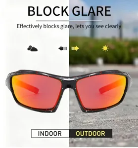 Outdoor polarized sports sunglasses detail showing glare blocking and clear vision.