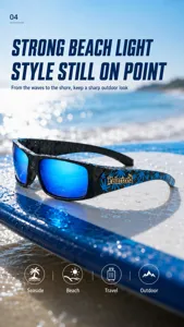 Polarized surfing sunglasses with UV400 protection, stylish outdoor sports eyewear for men.