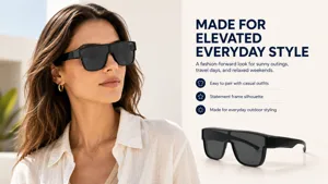Modische flache polarisierte Sonnenbrille für Damen mit UV-Schutz für den Alltag.