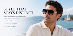 Stylish aviator sunglasses for men and women, perfect for outdoor driving and UV protection.