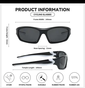 Gafas de sol polarizadas de ciclismo para hombre con protección UV400 y montura de goma.