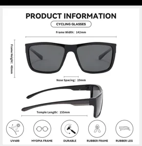 Outdoor polarized cycling sunglasses with UV400 protection, durable frame and clear fit.
