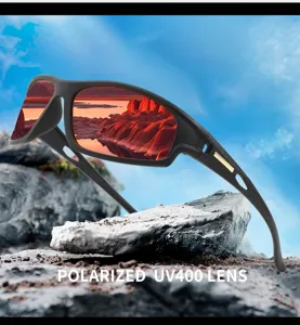 Polarized sports sunglasses for outdoor cycling, fishing, and driving with UV400 lens.