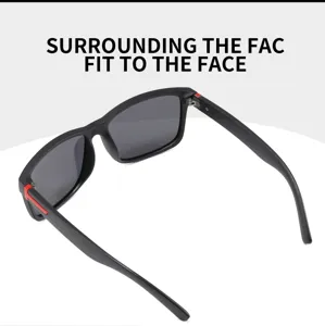 Polarized sports sunglasses detail view, UV400 protection outdoor eyewear for men and women.