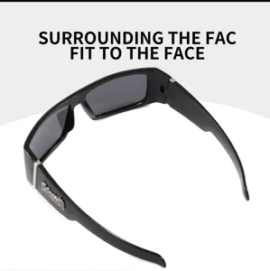 Black polarized sunglasses for men and women, outdoor driving and sports cycling glasses.