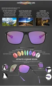 Interchangeable lens sports cycling sunglasses with polarized uv400 protection for outdoor.