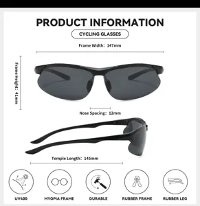 Men polarized cycling sunglasses with UV400 protection, durable rubber frame and temple design.