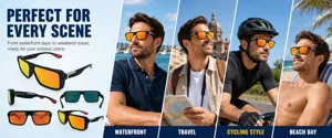 Occhiali da sole sportivi polarizzati da uomo ciclismo all'aperto pesca protezione UV alla moda