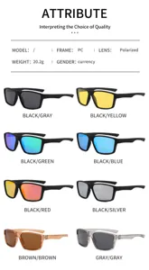 Men's outdoor sports polarized sunglasses with PC frame and multiple color options available.