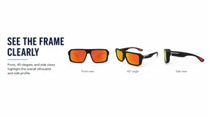 Occhiali da sole sportivi polarizzati con lenti specchiate rosse per ciclismo, corsa e outdoor.