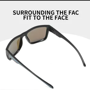 Polarized sunglasses for outdoor driving, anti-UV black frame men and women stylish eyewear.