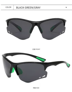 Occhiali da sole sportivi polarizzati per ciclismo e pesca con lenti grigie anti-collisione.