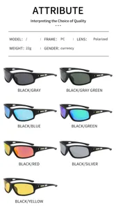 Polarized sports sunglasses for men and women, lightweight PC frame, colorful outdoor driving eyewear.