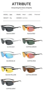 Men polarized metal sunglasses with UV400 lenses for outdoor driving, fishing, and running.
