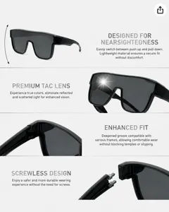 Polarisierte Aufsteck-Sonnenbrille für Kurzsichtigkeit, Nachtfahrt und UV-Schutz.