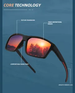 Occhiali da sole sportivi polarizzati da uomo con lenti HD e comodi naselli ergonomici.