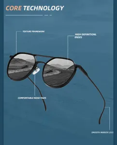 Metal TAC polarized sunglasses for men, outdoor driving fishing sports pilot sunglasses.