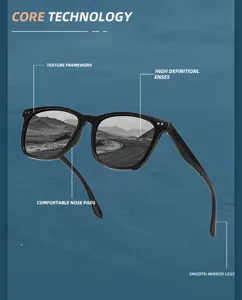 Lunettes de soleil polarisees TR90 oversize pour homme et femme, style vintage UV400.