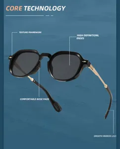Retro vintage sunglasses for men and women with metal legs and clear high definition lenses.