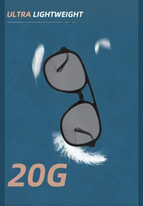 Double bridge vintage polarized sports aviator sunglasses for men and women, ultra lightweight.