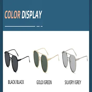 Metal TAC polarized sunglasses, classic double bridge aviator driving eyewear for men.
