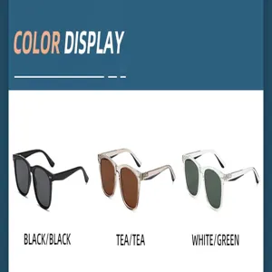 TR90 Lunettes de Soleil Polarisées Surdimensionnées Rétro Vintage Homme Femme Extérieur