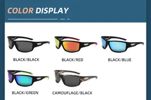 Outdoor polarized sports sunglasses for men and women, cycling driving windproof sun glasses.