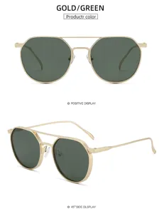 Metal TAC polarized sunglasses for men, double bridge aviator design, outdoor driving eyewear.