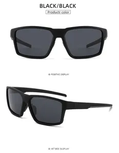Occhiali da sole da ciclismo uomo sport pesca UV400 esterni montatura nera scura