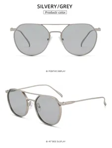 Metal TAC polarized sunglasses for men, double bridge aviator style driving outdoor sports eyewear.