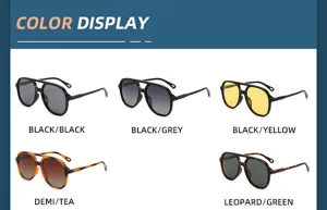 Double bridge retro polarized aviator sunglasses for men and women, stylish sun glasses.
