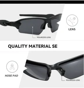 Polarized sports sunglasses for outdoor cycling and driving with UV protection and comfortable nose pads.