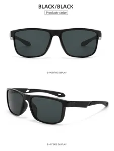 Outdoor polarized sunglasses for men and women, stylish square frame sports cycling eyewear.