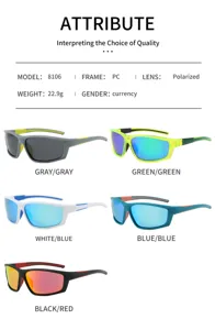 Unisex polarized sports cycling sunglasses with PC frame for outdoor running fishing.