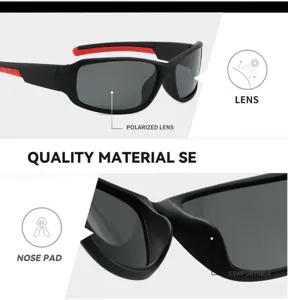 TAC Polarized Sports Cycling Sunglasses Detail Close-up Showing Comfort Nose Pad and Lenses