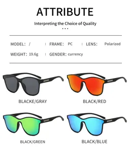 Polarized outdoor sports sunglasses with durable PC frame, lightweight 19.6g design for driving.