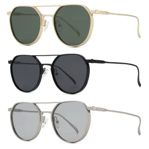 Men Metal TAC Polarized Sunglasses Double Bridge Pilot Driving Fishing Outdoor Sports Square Shades Eyewear
