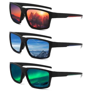 Occhiali da Sole Sportivi Polarizzati da Uomo UV400 Ciclismo all'Aperto Pesca Occhiali Leggeri Montatura TR90 Rivestimento Colorato