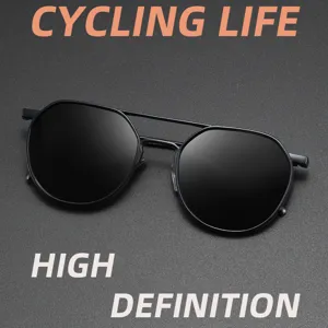 Metal TAC polarized sunglasses for men, stylish double bridge design, ideal for outdoor sports.