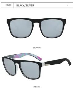 Herren polarisierte Sonnenbrille retro Outdoor Sport Sonnenbrillen schwarz silber neu