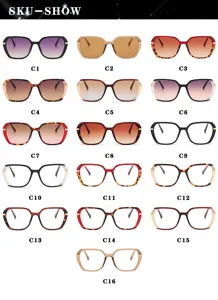 Modische Blaulichtfilter Brille Damen vielseitige Farbblock optische Fassung Gestell Stil