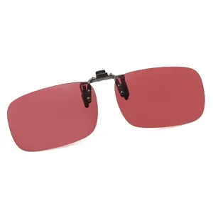 Wine red outdoor fishing polarized sunglasses clip for men, night vision driving goggles.