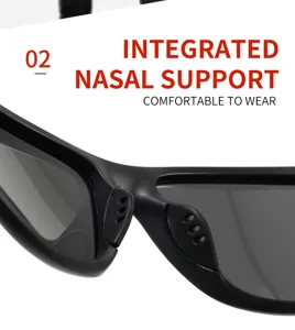 Detailed view of the integrated nose support on polarized sports sunglasses, comfortable fit.