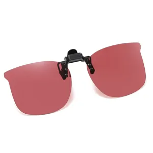 Men's Red Polarized Clip-On Sunglasses for Outdoor Fishing Driving and Night Vision Protection