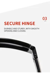 Detailed view of durable sunglasses hinge with smooth opening design for sports gear.