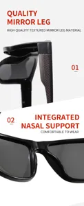 Polarized sunglasses for men and women featuring comfortable integrated nasal support.