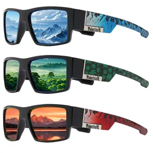 Men's Polarized Sports Sunglasses UV400 Driving Cycling Running Fishing Rectangular Frame Sun Glasses Outdoor Eyewear