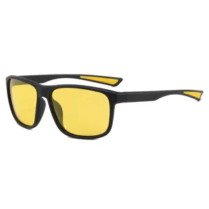 Polarized sports sunglasses for men and women, yellow lens outdoor fishing driving glasses.