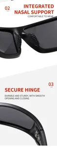 Lunettes de soleil polarisées sport plein air cadre carré tendance anti UV chic