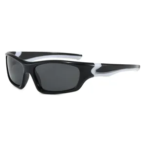 Gafas de sol polarizadas deportivas de hombre para conducir al aire libre, marco negro y blanco.
